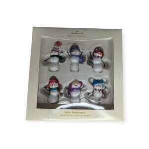 Hallmark Keepsake 2006 Jolly Snowmen Miniature Christmas Ornament Set